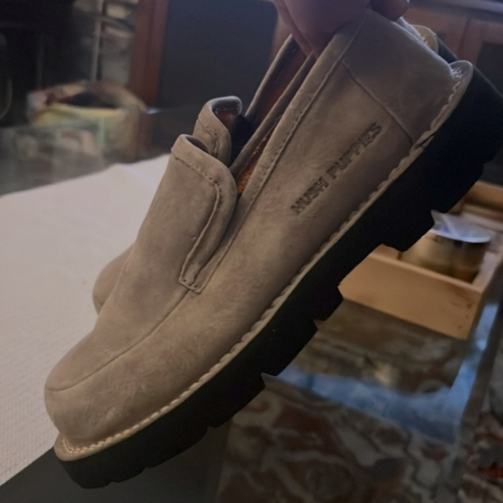 Hush Puppies Taupe Loafers - Picture 2 of 14